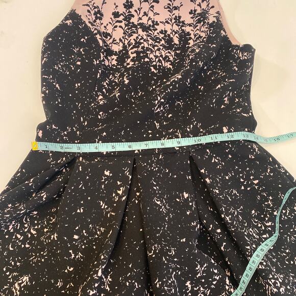 Luxe by Carmen Marc Valvo Midi Fit & Flare Dress Sz 4 Pink Black - Picture 11 of 16